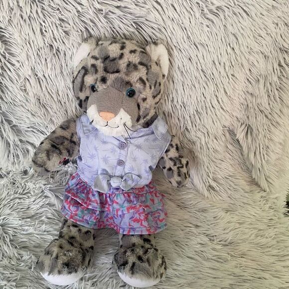 Build A Bear Gray Snow Leopard  Plush - Picture 1 of 4